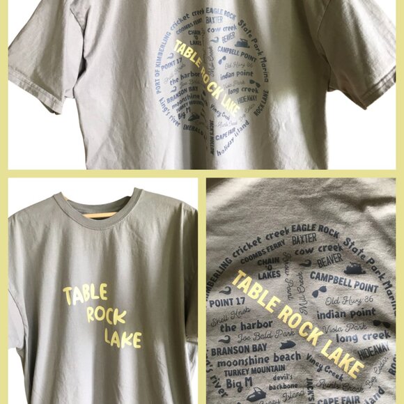 Upcycled Table Rock Lake T-Shirt: Landmarks & Marinas Graphics, Men's Size 2XL - Picture 13 of 13